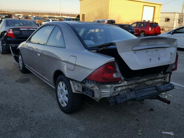 1HGEM22982L037267 - 2002 HONDA CIVIC EX BEIGE photo 3