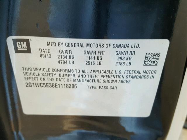 2G1WC5E38E1118206 - 2014 CHEVROLET IMPALA LIM BLACK photo 10