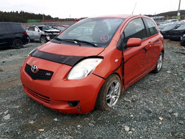 JTDJT923585185619 - 2008 TOYOTA YARIS ORANGE photo 2