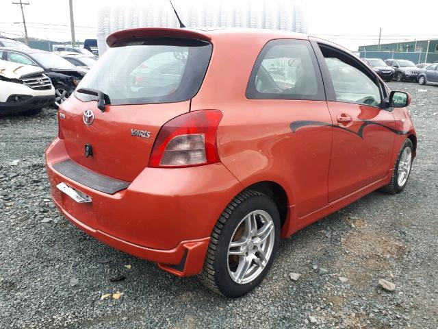 JTDJT923585185619 - 2008 TOYOTA YARIS ORANGE photo 4