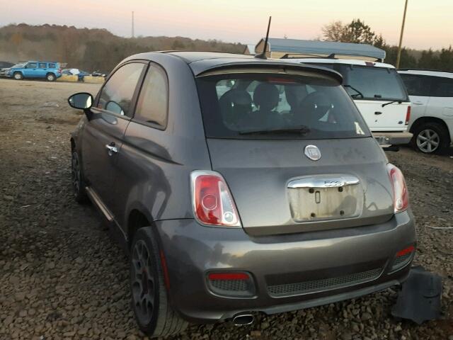 3C3CFFBR5CT125792 - 2012 FIAT 500 SPORT GRAY photo 3