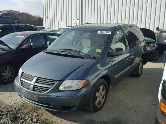 1D4GP45R37B161999 - 2007 DODGE CARAVAN SX TEAL photo 2