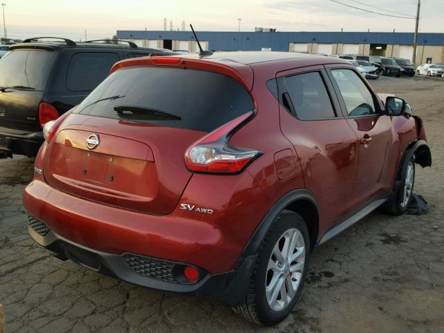 JN8AF5MV2FT560166 - 2015 NISSAN JUKE S RED photo 4