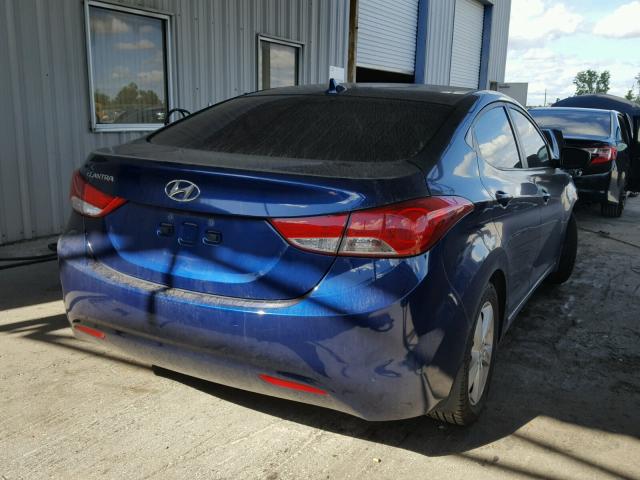 KMHDH4AEXDU766226 - 2013 HYUNDAI ELANTRA GL BLUE photo 4