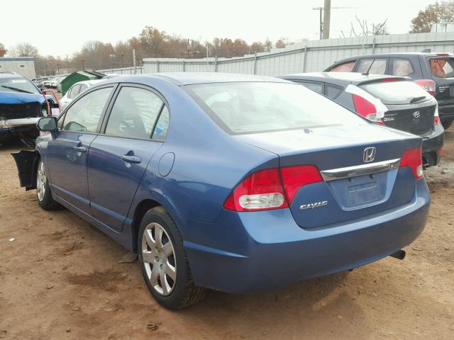 2HGFA1F5XAH310607 - 2010 HONDA CIVIC LX BLUE photo 3