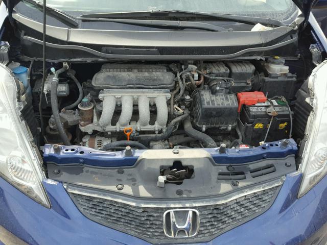 JHMGE8H58BC021998 - 2011 HONDA FIT SPORT BLUE photo 7