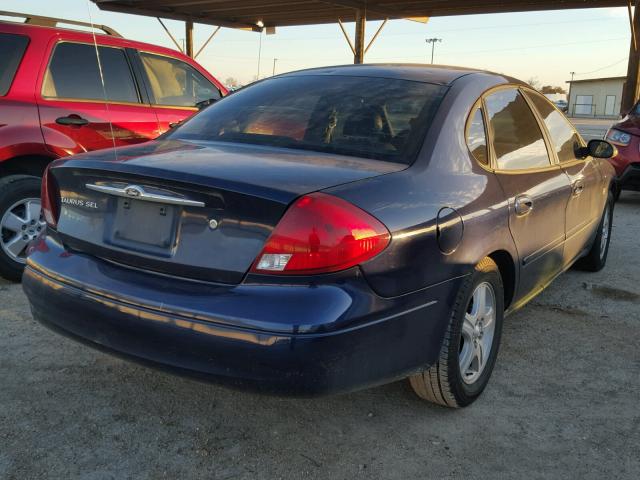 1FAHP56S52A153853 - 2002 FORD TAURUS SEL BLUE photo 4