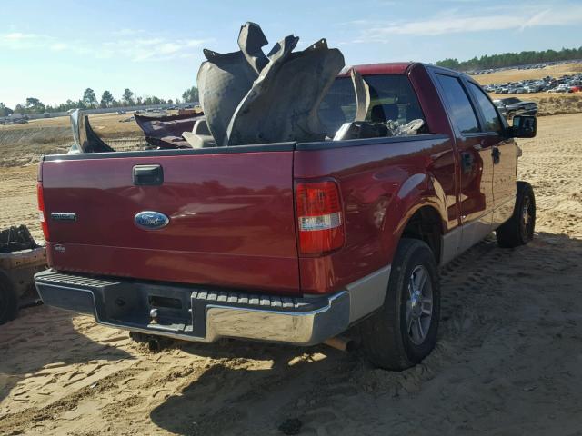 1FTPW14V27KA73040 - 2007 FORD F150 SUPER BURGUNDY photo 4