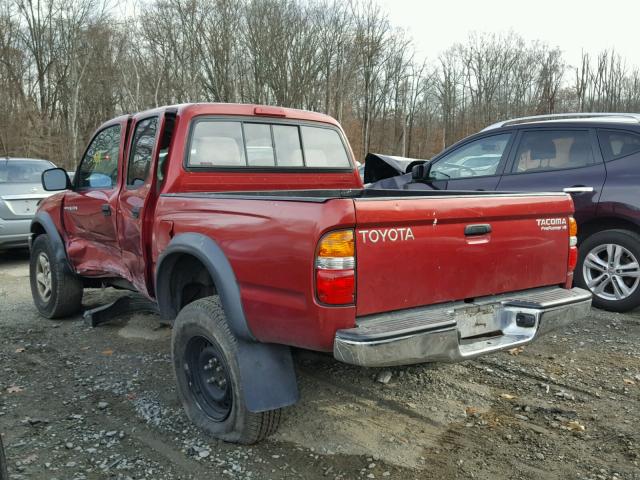 5TEGN92N02Z072137 - 2002 TOYOTA TACOMA DOU RED photo 3