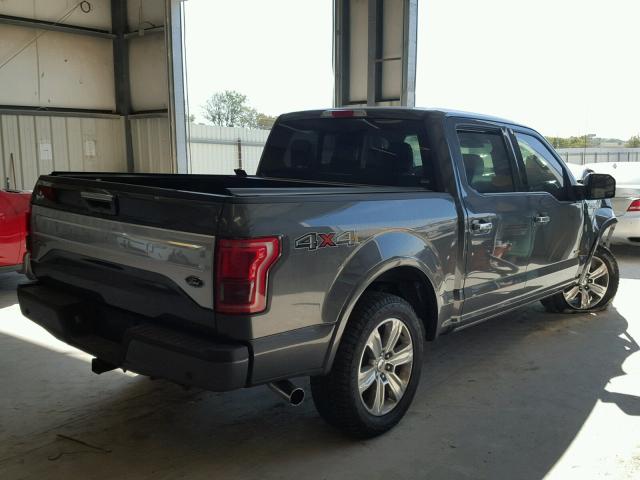 1FTEW1EG1GFD40989 - 2016 FORD F150 SUPER GRAY photo 4