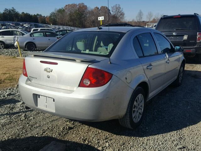 1G1AT58H897122573 - 2009 CHEVROLET COBALT LT SILVER photo 4