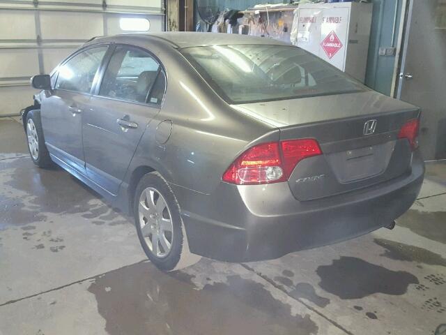 1HGFA16558L086093 - 2008 HONDA CIVIC LX CHARCOAL photo 3