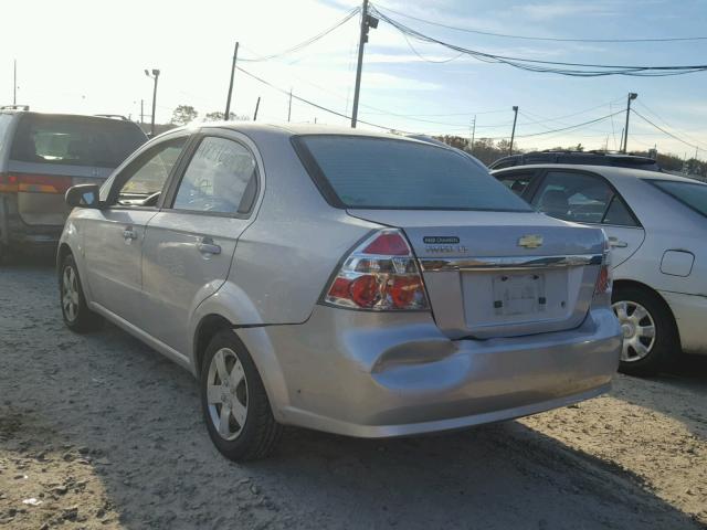 KL1TD56E59B365395 - 2009 CHEVROLET AVEO LS SILVER photo 3