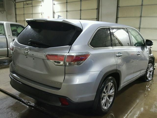 5TDBKRFH1FS134820 - 2015 TOYOTA HIGHLANDER SILVER photo 4