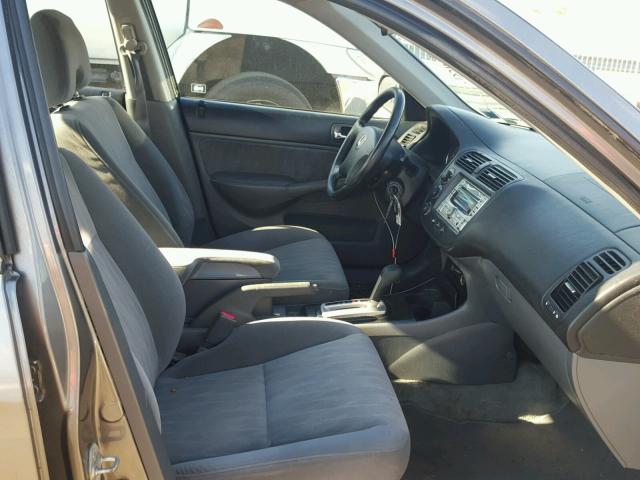 2HGES16575H598648 - 2005 HONDA CIVIC LX GRAY photo 5