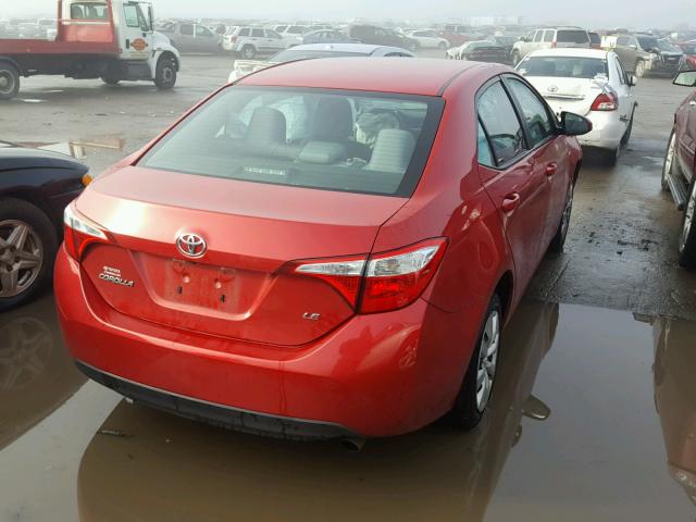 5YFBURHE5GP526108 - 2016 TOYOTA COROLLA L RED photo 4