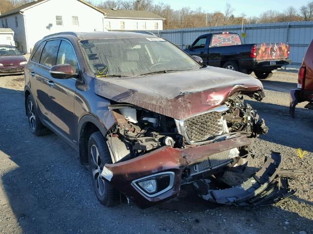 5XYPHDA16HG259961 - 2017 KIA SORENTO EX BURGUNDY photo 1