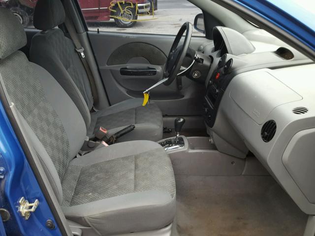 KL1TD52625B311643 - 2005 CHEVROLET AVEO BASE BLUE photo 5