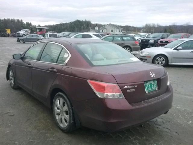 1HGCP2F70AA140538 - 2010 HONDA ACCORD EX MAROON photo 3