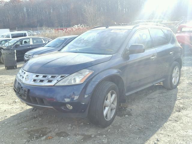 JN8AZ08W73W226691 - 2003 NISSAN MURANO SL BLUE photo 2