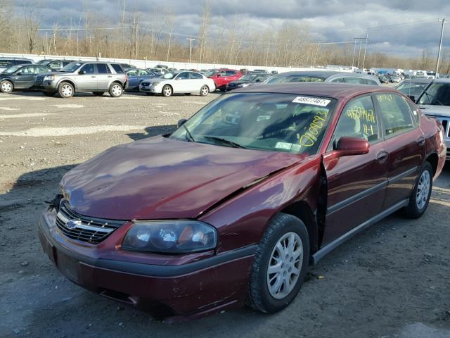 2G1WF52E019271509 - 2001 CHEVROLET IMPALA MAROON photo 2