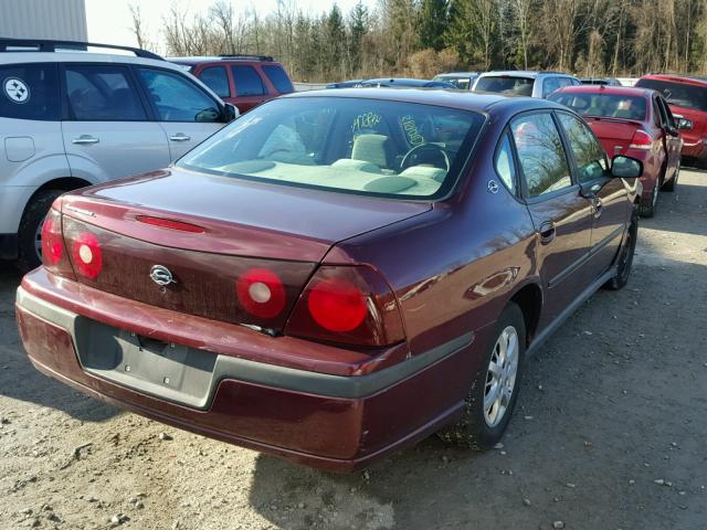 2G1WF52E019271509 - 2001 CHEVROLET IMPALA MAROON photo 4