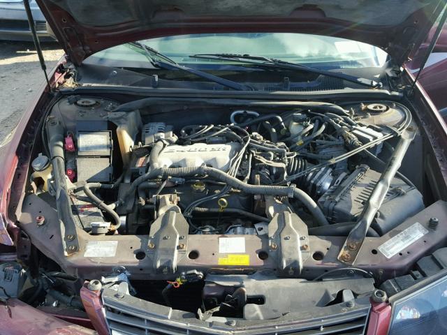 2G1WF52E019271509 - 2001 CHEVROLET IMPALA MAROON photo 7