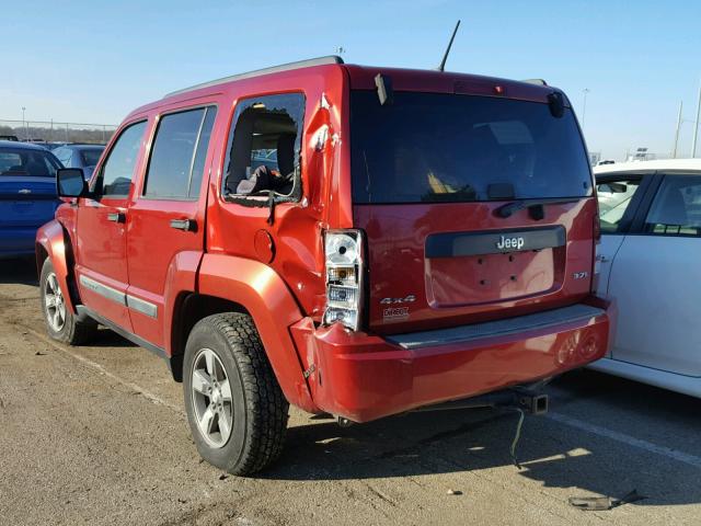 1J8GN28K88W176393 - 2008 JEEP LIBERTY SP RED photo 3