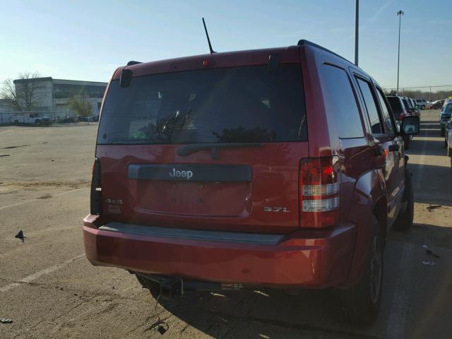 1J8GN28K88W176393 - 2008 JEEP LIBERTY SP RED photo 4