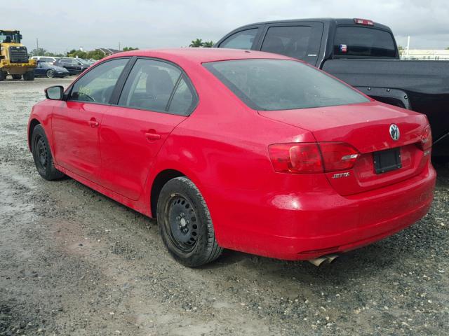 3VWDP7AJ2CM123746 - 2012 VOLKSWAGEN JETTA SE RED photo 3