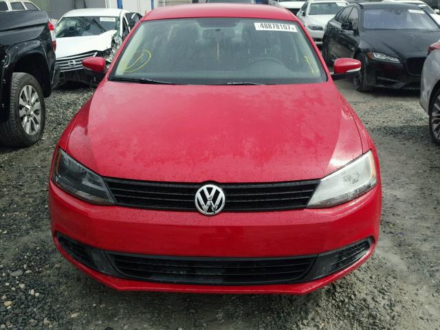 3VWDP7AJ2CM123746 - 2012 VOLKSWAGEN JETTA SE RED photo 9