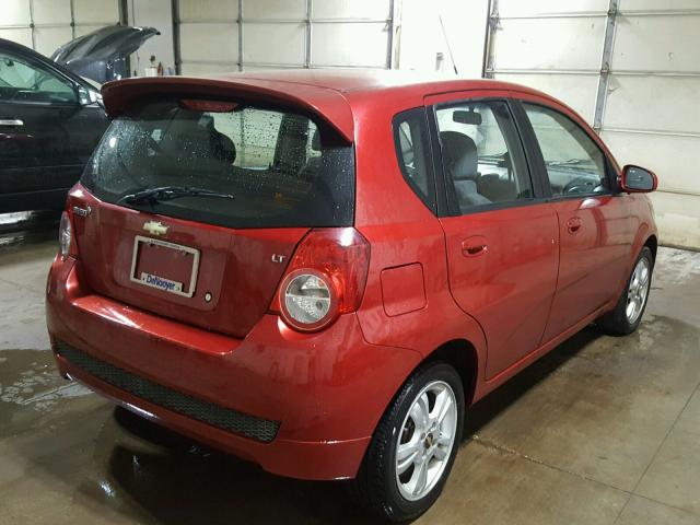 KL1TD6DE2BB127583 - 2011 CHEVROLET AVEO LS RED photo 4