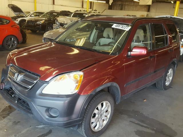 JHLRD78896C052896 - 2006 HONDA CR-V EX RED photo 2