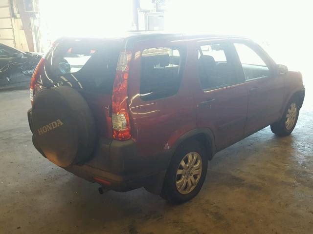 JHLRD78896C052896 - 2006 HONDA CR-V EX RED photo 4