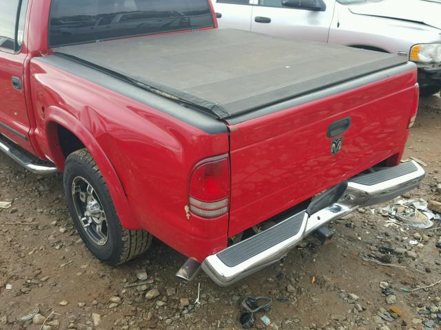 1D7HL48K84S641677 - 2004 DODGE DAKOTA QUA RED photo 9