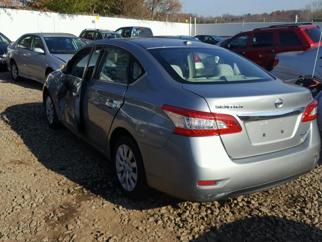 3N1AB7AP2DL611551 - 2013 NISSAN SENTRA S SILVER photo 3