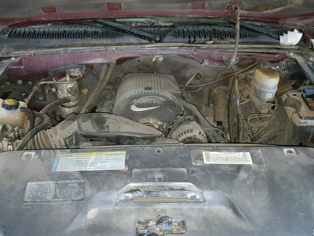 1GTHK23U31F165921 - 2001 GMC SIERRA K25 BURGUNDY photo 7