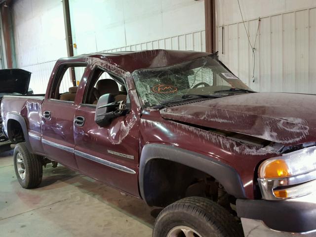 1GTHK23U31F165921 - 2001 GMC SIERRA K25 BURGUNDY photo 9