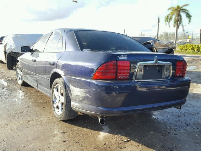 1LNHM87A72Y704166 - 2002 LINCOLN LS BLUE photo 3