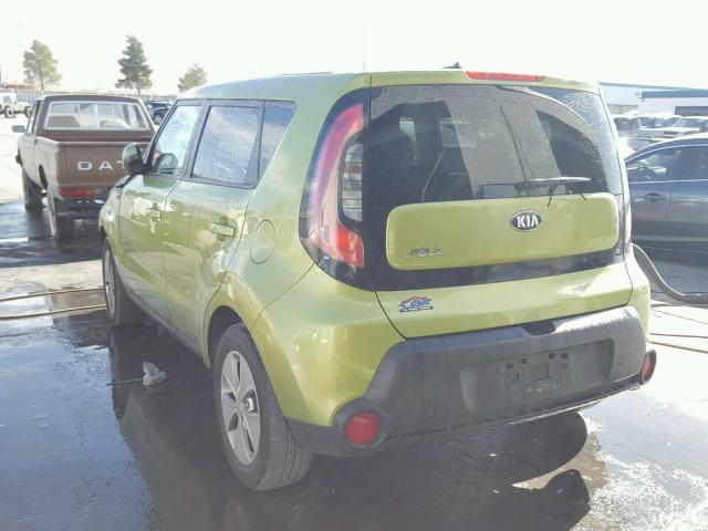 KNDJN2A26E7713937 - 2014 KIA SOUL GREEN photo 3