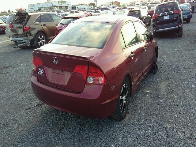 2HGFA16278H026139 - 2008 HONDA CIVIC DX RED photo 4