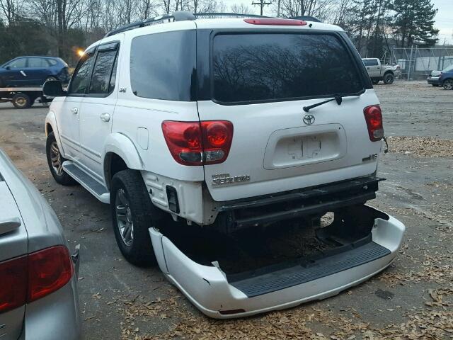 5TDZT34A85S258550 - 2005 TOYOTA SEQUOIA SR WHITE photo 3