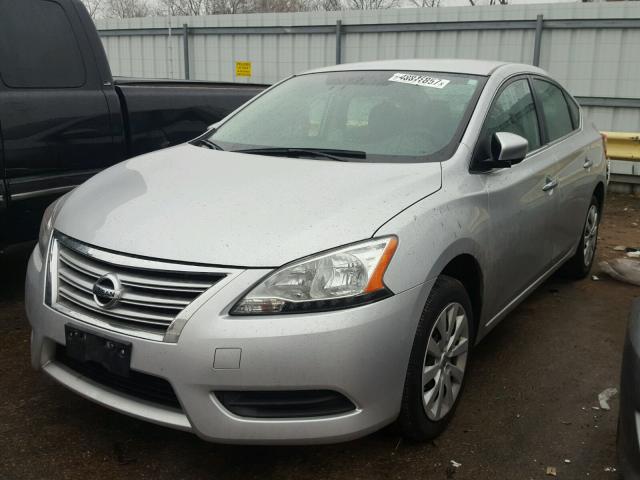 3N1AB7AP9EY265132 - 2014 NISSAN SENTRA S SILVER photo 2