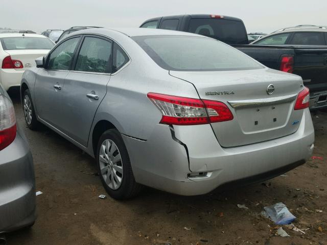 3N1AB7AP9EY265132 - 2014 NISSAN SENTRA S SILVER photo 3