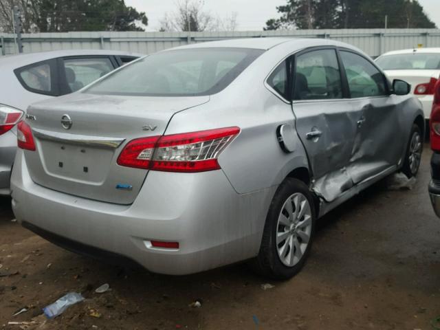 3N1AB7AP9EY265132 - 2014 NISSAN SENTRA S SILVER photo 4