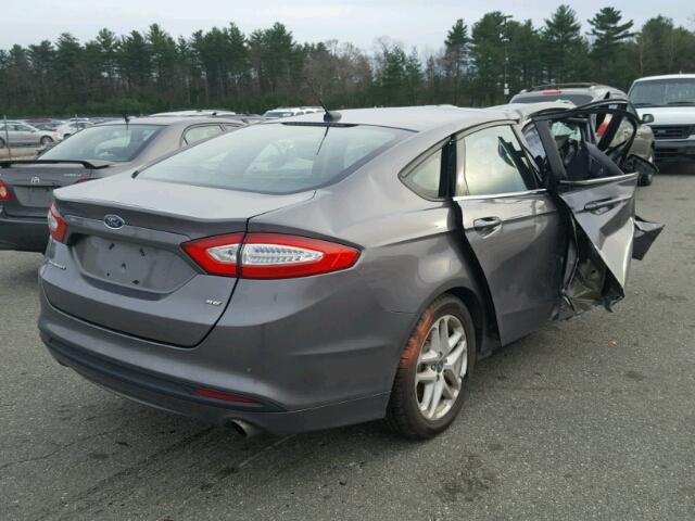 3FA6P0H74DR326869 - 2013 FORD FUSION SE GRAY photo 4