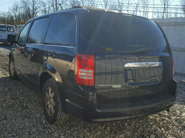 2A8HR54P88R665395 - 2008 CHRYSLER TOWN & COU BLACK photo 3