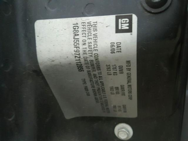 1G8AJ55F97Z112856 - 2007 SATURN ION LEVEL BLUE photo 10