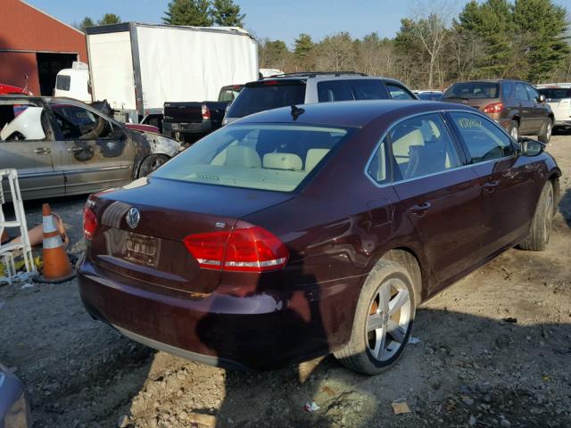 1VWBP7A31CC029738 - 2012 VOLKSWAGEN PASSAT SE MAROON photo 4