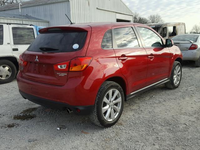 4A4AP4AU4FE014626 - 2015 MITSUBISHI OUTLANDER RED photo 4